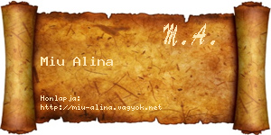 Miu Alina névjegykártya